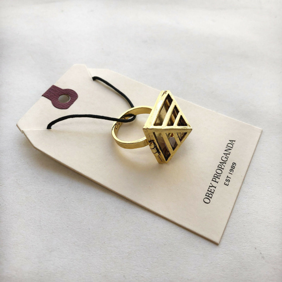 Obey Jewelry - Obey Jewelry "Trapped" Ring Antique Gold